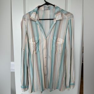 Rainbow button up